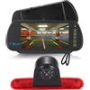 Dynavsal Display LCD TFT per specchietto retrovisore da 7 pollici + HD visione notturna luce freno telecamera di ricambio per Fiat Doblo 263/Opel Combo/Fiat doblo II 2 Cargo Kasten/station wagon
