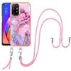 SNCLET Cover con Cordino per Oppo A95 5G Custodia con Collana Staccabile Regolabile Antiurto TPU Edges PC Back Anti Scratch Custodia Marmo Protettiva Case per Oppo A94 5G,Oppo A95 5G,Marmo Viola
