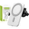 TecnoOdino 15W Caricatore Wireless Auto Compatibile con Mag-Safe, Supporto Telefono Auto Magnetico, Ricarica Wireless Auto iPhone SE 8 X 11 12 13 14 15 (bianco)