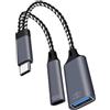 Generic Adattatore di ricarica rapida da USB a C, convertitore femmina da maschio a USB da 10 Gbps, connettore a doppia testa per notebook, tablet, smartphone, adattatore a C da a C Adapt da a C