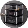 MollyYou Ripiano AV for Rack HiFi A 2/3/4 Livelli Supporto for Giradischi Con Supporto HIFI Rack Audio for Armadietto for Dispositivi Con Piedini Ammortizzanti - Componenti Audio Video (Color : Black, S : 60