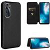 ZORSOME Custodia a libro per Vivo V20 SE, per Vivo Y70 2020, in fibra di carbonio PU + TPU Hybrid Case Cover antiurto a portafoglio con cinturino, cavalletto