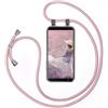 moex Collana per Cellulare Compatibile con Samsung Galaxy J6 (2018), Custodia con Cinturino Regolabile in Oro Rosa