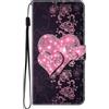 BLOTECH Cover per Redmi NOTE 14 PRO 5G Custodia Flip Caso in PU Pelle Bumper Folio Protector a Libro Magnetic Buckle 3D Brillantini Glitters PU Leather Protettiva,Heart to Heart