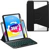 FKQLH Tastiera Custodia 360 Girevole [Layout Italiano] Tastiera Wireless Staccabile per Samsung Galaxy Tab S6 Lite 10,4 Pollici 2024/2022/2020 (SM-P620/P625/P610/P613/P615/P619), Nero