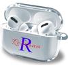 toyofmine Personalizzata trasparente nome & iniziale Custodia per AirPods 3, doppio testo personalizzato per AirPods Pro 2, Pro 1, custodia protettiva trasparente sottile e antiurto in TPU con portachiavi