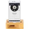 Bewinner Supporto per Telefono in Legno, Supporto per Cellulare con Potenziatore Sonoro, Bambù Naturale, Supporto Multiuso per Tutti i Telefoni Cellulari
