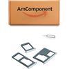 AmComponent - CARRELLO SIM di ricambio per IPHONE 13 PRO CARRELLINO SLOT CARD PORTA SCHEDA SD nero