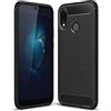 COPHONE® - Cover Nero Compatible Huawei P20 LITE in Fibra di Carbonio, Antiscivolo. Custodia P20 LITE Silicone Molle Black, Anti-Urto