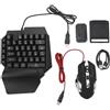Yanmis Set Tastiera e Mouse Pacchetto Combinato Gioco Mobile 4 in 1 con Convertitore Tastiera e Mouse, Mouse da Gioco, Tastiera con una Sola Mano e Supporto per Telefono