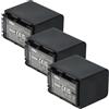 vhbw 3x batteria compatibile con Sony FDR-AX33, FDR-AX100E, FDR-AX43, FDR-AX53 videocamera camcorder (1300mAh, 7,2V, Li-Ion) con infochip