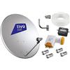 DIGIQUEST KIT SATELLITE:PARABOLA 80 CM+LNB 4 USCITE+CAVO+FINDER+STAFFA+SPINOTTI