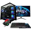 NitroPC - Pack Gold Plus v2 | PC Gaming completo (AMD Ryzen 7 5800X 3.8GHz, RTX 5060 8GB, RAM 32GB, M.2 1TB, Windows 11 PRO, RGB | WiFi, monitor 24, tastiera, mouse, cuffie) Computer fisso (Nero)