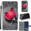 LeviDo-EU LeviDo Cover Compatibile per Samsung Galaxy S8 Silicone Libro PU Pelle Magnetica Flip Portafoglio con Corda Disegni Antiurto Bumper Motivo Custodia Resistente Protettiva Case, Rosa