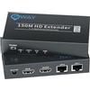 PWAY DT267 Extender HDMI Ethernet su IP 492ft HDMI Extender Splitter 1 in 2 Out RJ45 a HDMI tramite cavo Cat5e/6/7 Supporto cascata e Trasmissione da 1 a Multipla Tramite lo Gigabit Switch di Rete