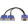 YSJJZRL Cavo splitter a Y per monitor VGA da 30 cm, cavo video convertitore adattatore VGA maschio a 2 VGA femmina