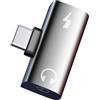 YipuVR Adattatore da tipo C a 3,5 mm per cuffie e caricabatterie per accessori Meta Quest 3S, porte individuali di tipo C convertitore 2 in 1, PD 30 W ricarica sicura e veloce, conversione audio DAC