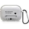 TULLUN Custodia personalizzata personalizzata in morbido TPU trasparente con qualsiasi testo, nome, iniziali, musica, canzone, design personalizzato per AirPods Pro 2