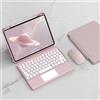 ZKAIAI Custodia con Tastiera per iPad 10a Generazione 2022, Staccabile Cover con Rotazione 360° Funzione Supporto, Tastiera Touchpad Wireless QWERTY con Mouse per iPad 10ª Gen 10,9 Pollici, Rosa