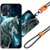 JEZSTHAI Cover Compatibile con Realme 9 Pro+ 5G Custodia in Silicone TPU Morbido con Cordino/Laccio Tracolla Cellulare,Antiurto AntiGraffio Protettiva Bumper Case con Disegno Motivi,Cover*A06