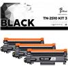 Betaink 3 Toner TN-2510 compatibile per Brother MFC-L2800DW, MFC-L2827DW, HL-L2400DWE, DCP-L2627DWE, DCP-L2620DW, HL-L2445DW, HL-L2447DW, MFC-L2835DW MFC-L2860DWE - CHIP integrato - 1200 pagine - Nero