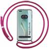 Tumundosmartphone Cover Ciondolo Trasparente per Huawei Honor Magic 5 Pro 5G Con Cordino Rosa Fucsia