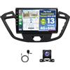 Surakey 4G+64G Android 13 Autoradio per Ford Transit Custom Tourneo 2013-2018 con CarPlay Android Auto 9 Pollici Radio con Bluetooth GPS Navi WiFi Comandi al Volante Microfono+Telecamera di Retromarcia