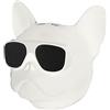 mumisuto Creativo Altoparlante Bluetooth a Forma di Cane, Lettore Musicale Stereo Portatile con Chip Bluetooth 4.1 Wireless, Ampia Memoria (Bianco)
