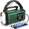 TKMARS 20000mAh Radio Portatile a Batteria FM, Radio Portatile Ricaricabile a Pile Manovella Solare con 3 Modalità, Lampada da Lettura, Allarme SOS, Bussola per Campeggio, può Caricare Gli Smartphone