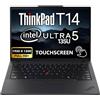 Lenovo ThinkPad T14 Gen 5 Business Laptop (14 FHD+ IPS, Intel Ultra 5 125U, 32GB DDR5 RAM, 1TB SSD), 5MP Webcam HD, 2 Thunderbolt 4, Wi-Fi 6E AI PC, Win 11 Pro, 3 anni di garanzia