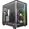 Montech KING 95 PRO - Custodia a doppia camera con 6 ventole ARGB e 10 porte ARGB, colore: Nero