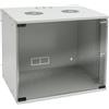 HMF 65709-07 Armadio rack 19 pollici, Armadio di rete | 9 U | 400 mm di profondità | porta in vetro | grigio chiaro