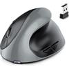 dissot Mouse ottico ergonomico verticale ricaricabile doppia modalità USB 2.4G wireless + Bluetooth per computer portatile grigio