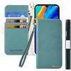Butnyeoe Cover per Huawei P30 Lite Case,Custodia Huawei P30 Lite Libro,Trama Litchi PU Pelle Protettiva Portafoglio Flip/Folio Wallet Case Con Slot per Schede e Magnetica Supporto,Verde