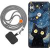 vingarshern Cover Compatible with Motorola One 4G Custodia in Silicone Sottile Con Motivo,Antiurto Case Con Catena/Cordino per Cellulare,Modèle*01