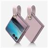 COQUE Custodia ultra sottile per Motorola Razr 50 con cinturino da polso, guscio in pelle tinta unita ultra sottile, custodia pieghevole per Motorola Razr 50, rosa ultra