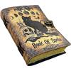 Tajhandicrafts Libro degli incantesimi in bianco Grimoire Journal Magic Cat stampato stregoneria forniture strega wiccan Notebook fatto a mano vintage Deckle Paper Leather Sketchbook, ottimo regalo