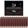 Wordsworth & Black Confezione Da 24 Ricariche Di Inchiostro Per Penna Stilografica - 24 Cartucce D'inchiostro Marrone, Dimensioni Standard Internazionali Lunghezza Appr 2,3 - Diametro Base Appr 0,24