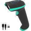 Tera Kabelloser Handheld-Barcode-Scanner 1D Laser Wireless und USB-Wired mit Akkustandsanzeige, Extra Großem Akku 2000mAh und Ergonomischem Design, Patent-Nr.: EU008489413, Upgrade-Modell 5100 (Blau)