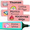 Haberdashery Online 50 Etichette Adesive Personalizzate con Nome 6 x 2 cm. Adesivi per Scuola, Libri, Borracce e Scatole Pranzo. Colore Rosa