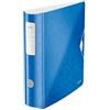 Leitz Active WOW Raccoglitore con Meccanismo a Leva 180°, Formato A4, Blu, Dorso 82 mm, Chiusura a Elastico, Polyfoam Leggero, 11060136