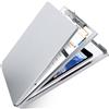 Sunnyclip Portablocco in alluminio con contenitore, raccoglitore in acciaio inox con clip in metallo ad alta capacità, resistente, realizzato per infermieri, personale medico, cantiere, articoli di cancelleria
