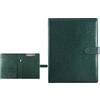 Cicilin - Cartella portadocumenti in similpelle, formato A4, con clipboard, in ecopelle, colore: Verde