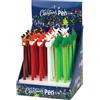 Generico 48x Penne a Sfera Natalizie Kawaii con Babbo Natale, Renna, Calza Befana, Biro Gommata, Inchiostro Gel Nero, Punta da 0,7 mm, 3,5x20 cm, per Bambini e Adulti, Tema Natale, Bomboniera, Regali