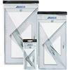 FCP Coppia di Squadra Kristall-K da CM 35 45° e 60° in Plastica Bianca con Custodia in PVC Trasparente