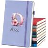 XNBTIM Quaderno Personalizzato, A5 Orizzontale Block Notes, Testo Stampato al UV, Le Iniziali Del Nome Possono Essere Personalizzate., Adatto Come Regalo