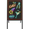 SuhoFutus Lavagna pubblicitaria luminosa 50 x 70 cm, display menu in piedi con telecomando e 8 penne al neon, fermaporta per clienti, design fai da te per caffetteria, bar, ristorante, matrimonio