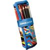 Tinta Unita Astuccio Rotolo 24+1 Colori Pastello Shark/Dino - Poliestere 40×20 cm - Rosso o Celeste - Scuola e Disegno (Blu)