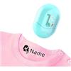 asu Timbro personalizzato per vestiti, Timbri per bambini vestiti, Timbro Compatto e Personalizzabile per Vestiti da Adulto e Bambini (BZ009 green,1PCS)