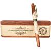Custom Set di penne in legno personalizzate con incisione, penna executive e scatola con personalizzazione gratuita, penna a sfera con custodia per regalo (A)